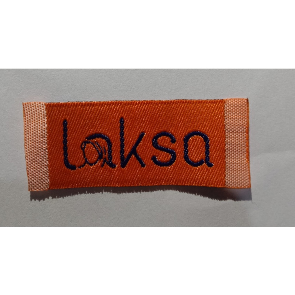 aksesoris fashion label woven sattin printing logo dan pita