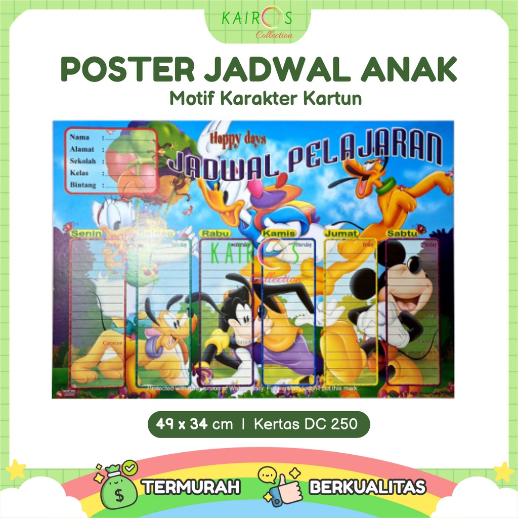 Poster Jadwal Pelajaran Anak Sekolah