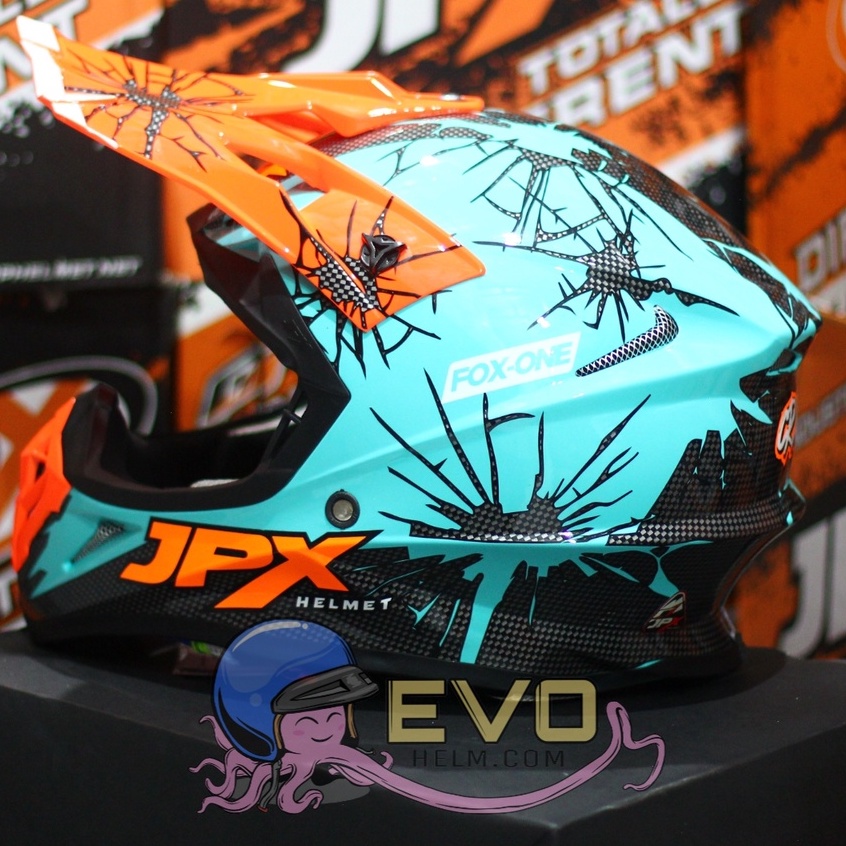 HELM JPX CROSS_FOX1 SERI X34 - GREEN TOSCA GLOSS + GOOGLE SNAIL (ONGKIR 2 KG) HELM JPX X34 TOSCA GREEN GLOSS ORIGINAL HELM JPX CROSS X34 HELM KLX JPX HELM JPX TERBARU