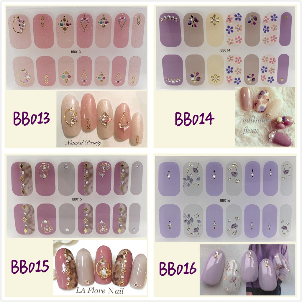 Stiker Kuku 3d Desain Berlian Mutiara Permata Warna-Warni Untuk Manicure Bb001-018