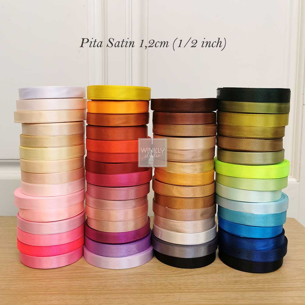 Pita Satin 1,2cm / Pita 0,5 inch / Pita 12 mm / Pita Kado / Pita Hias