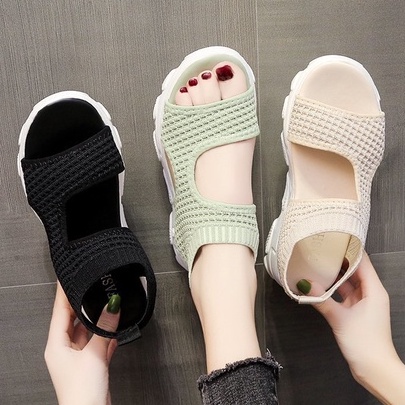 TBIG [COD] Sandal Tali Slip On TOPME2 Wanita Import Korea Style Santai Wanita Sandal Wedges