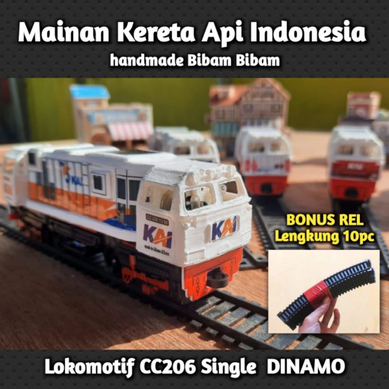 KERETA API INDONESIA (bonus REL 10PC) || Lokomotif CC206 single dinamo