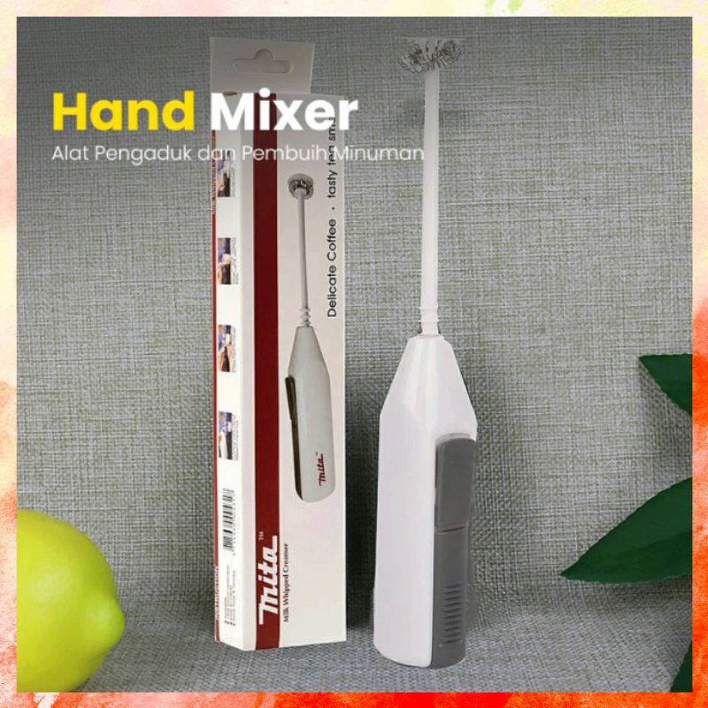 Hand Mixer Pembuih Kopi Susu Elektrik Handle Stirrer Whisk Milk Frother Coffee Foamer