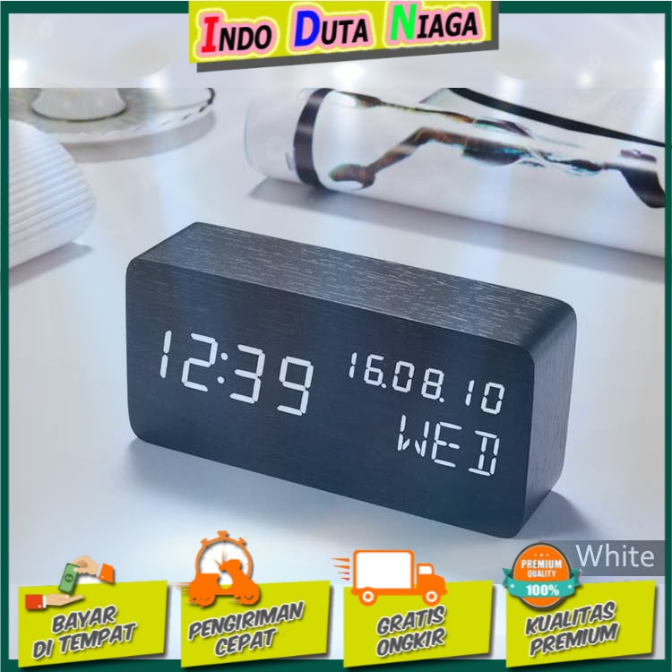 Lovin Jam Weker Alarm Motif Kayu Digital Voice Control - TX602