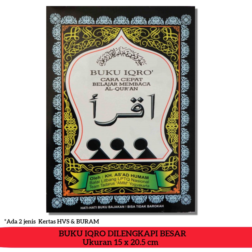 Buku Iqro Besar Hitam Buku Turutan
