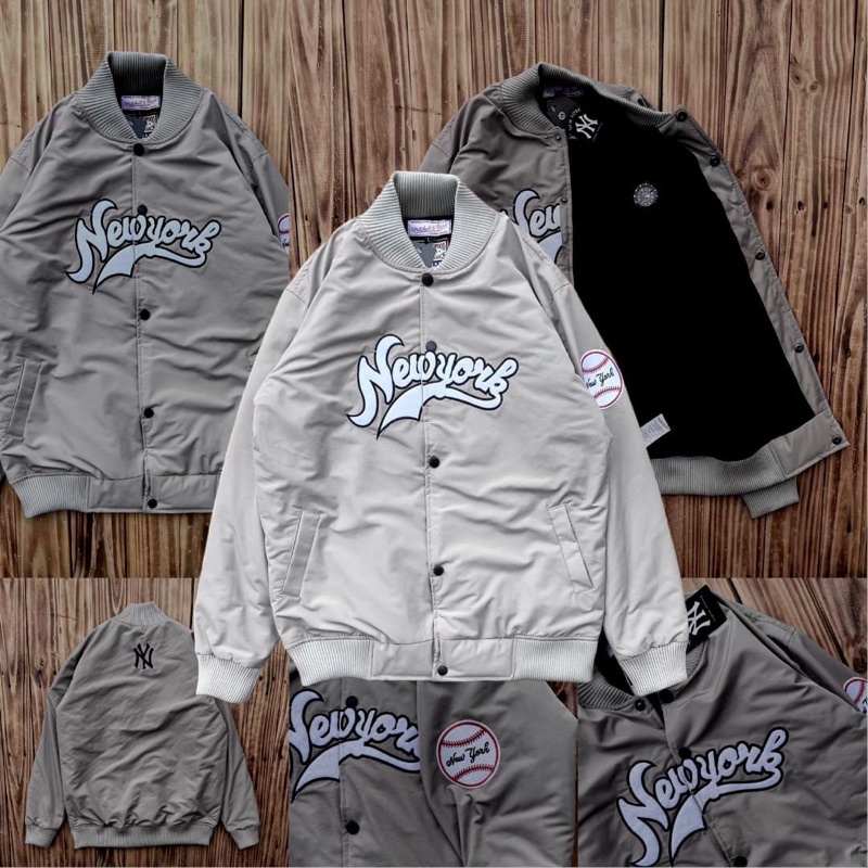 VARCITY JACKET MLB NEW YORK PATCH LOGO YANKEES CREAM