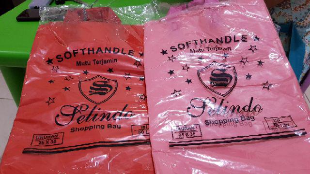 Isi50lembar Tenteng Softhandle Polos 25x35cm 25x35 Kantong Plastik Soft Handle Baju Souvenir Belanja