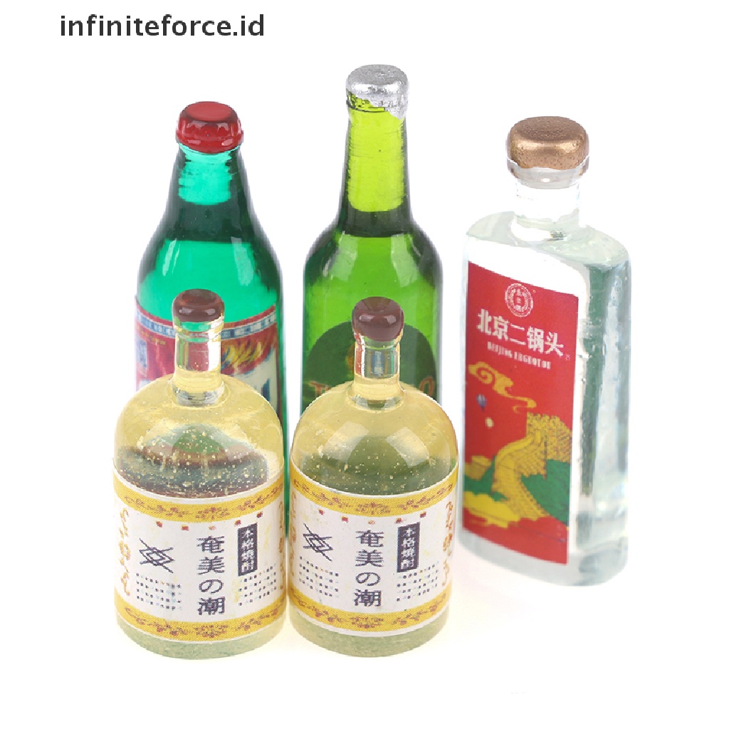 Infiniteforce.id 20pcs / Set Mainan Miniatur Botol Minuman Skala 1: 12 1: 6 Untuk Aksesoris Rumah Boneka