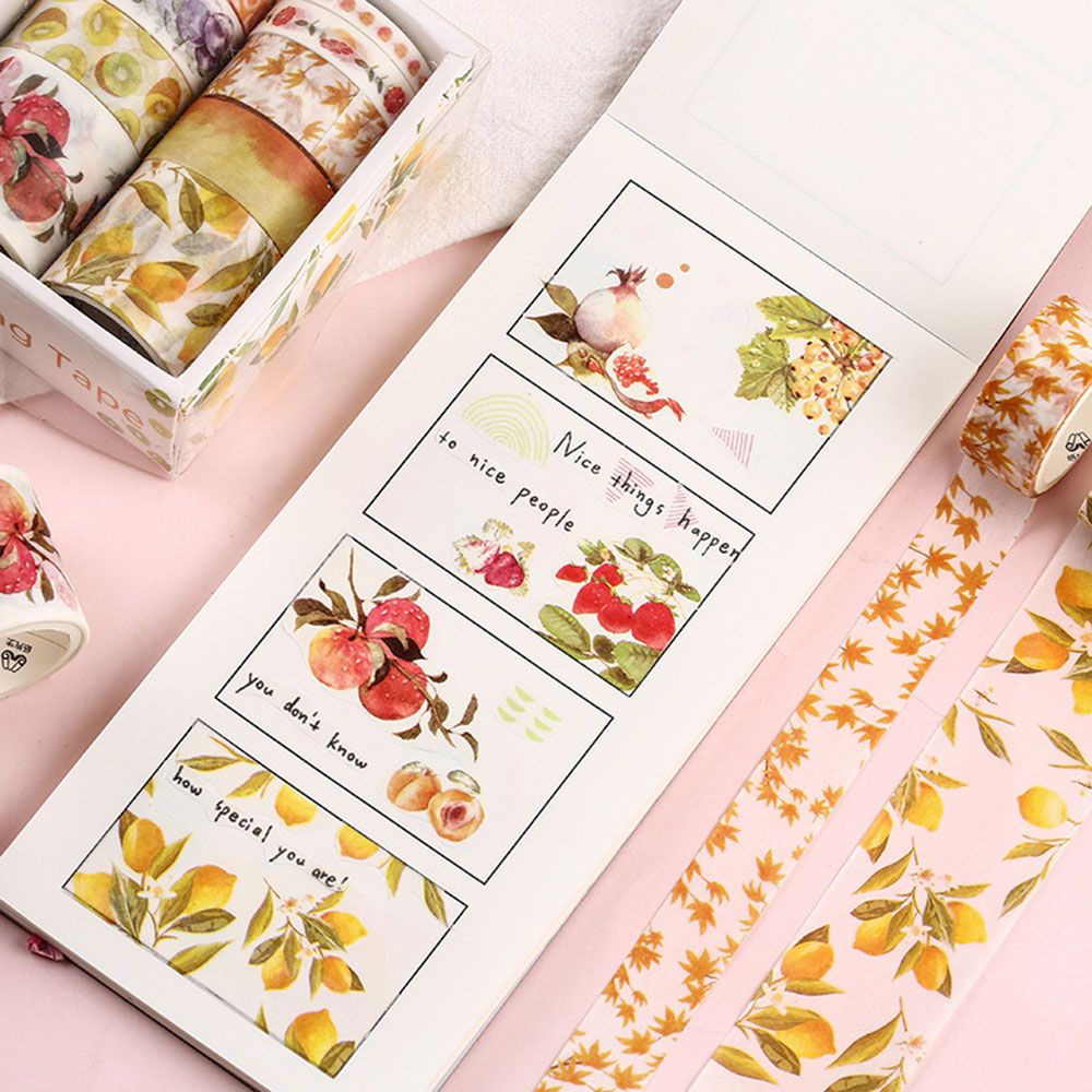 Chookey 10 Rol / Set Stiker Tape Kertas Motif Hutan Laut Untuk Dekorasi Diary / Scrapbook Diy