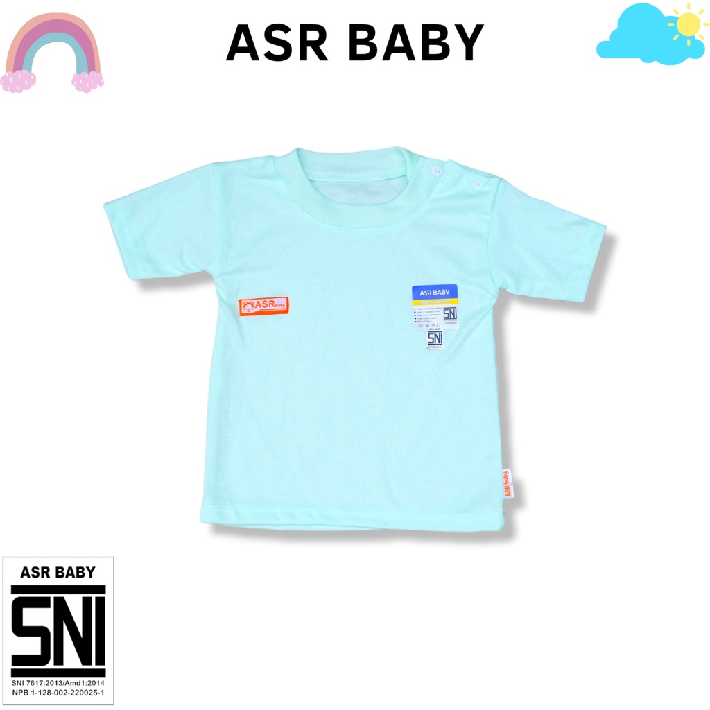 BAJU BAYI PENDEK KATUN DOUBLE USIA 3-20 BULAN POLOS ASR BABY SNI