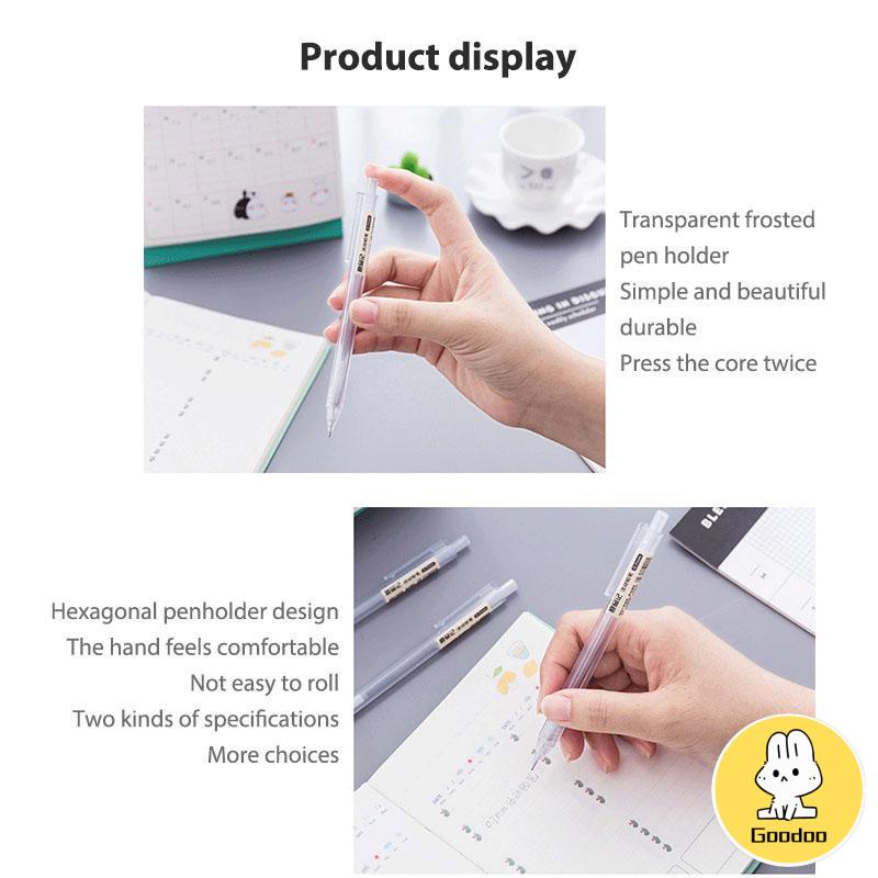 Batang Transparan Sederhana Buram Pensil Otomatis 0.5mm Inti Siswa Alat Tulis Pena Otomatis 0.7mm -Doo