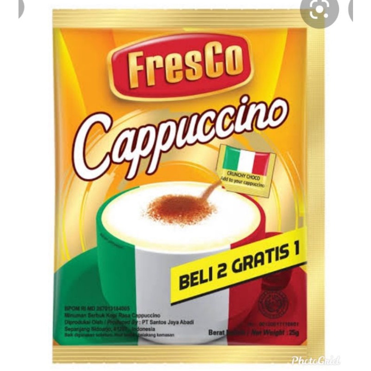 

fresco capucino 25gr. beli 2+1 ( 1renceng isi 15bungkus )