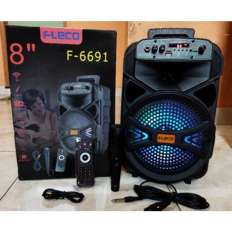 Speaker Bluetooth Karaoke Fleco F-6691/Free Mic/salon aktif