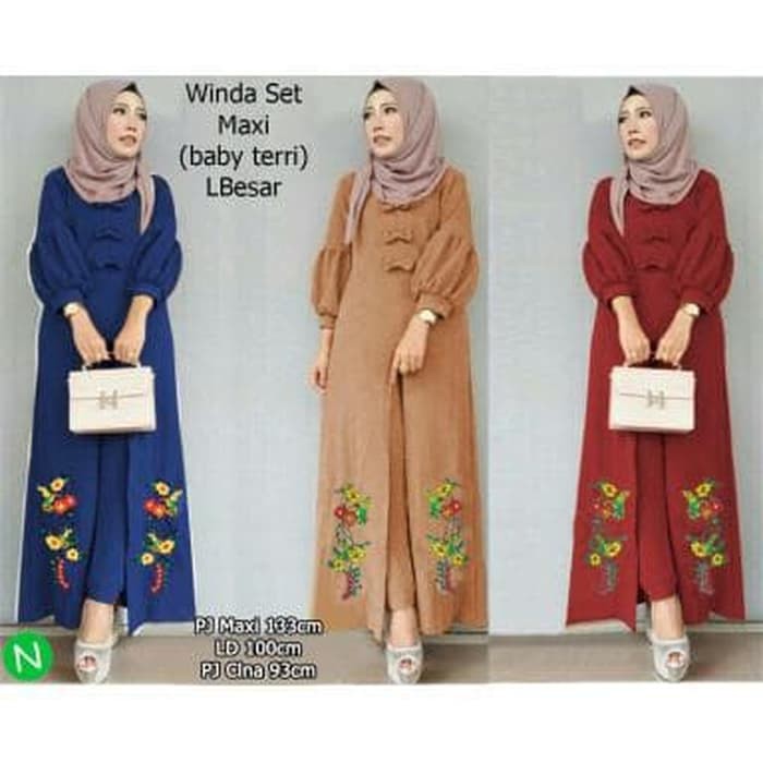 75129 WANDA SET MAXI BAJU SETELAN MUSLIM WANITA DEWASA MODIS TRENDY