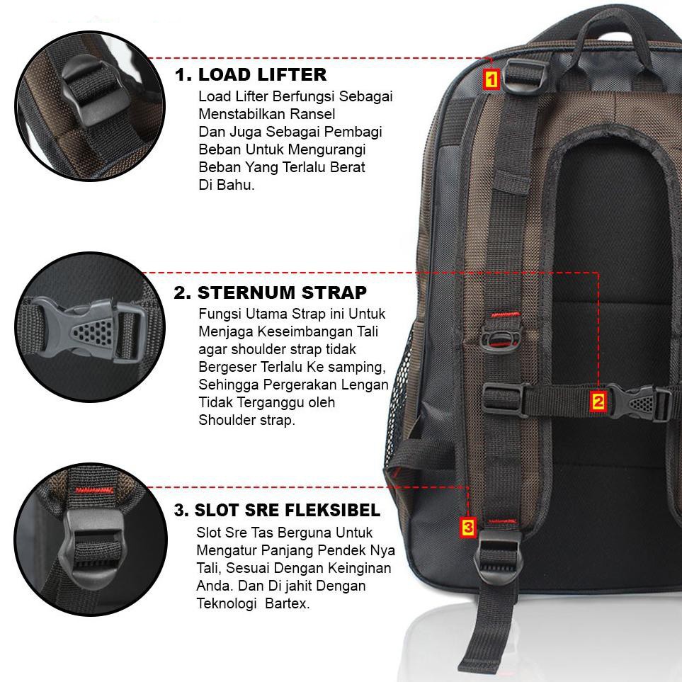 Polo Power - Tas Kulit Import Ransel Laptop Expanding Backpack Leather Import Ransel Kulit + Kunci