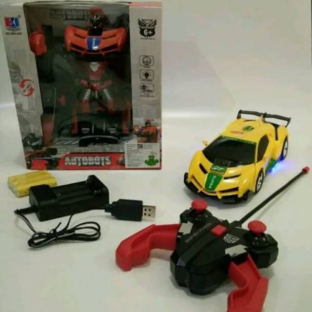Mainan anak mobil jadi robot transformer kado mainan mobil remot