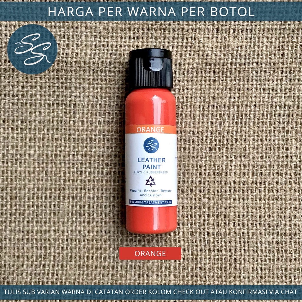 Cat Sepatu Kulit SS Leather Paint - Acrylic Rubber Cat Midsole, Rubber, Boost - Cat Tas Jaket Kulit-Orange