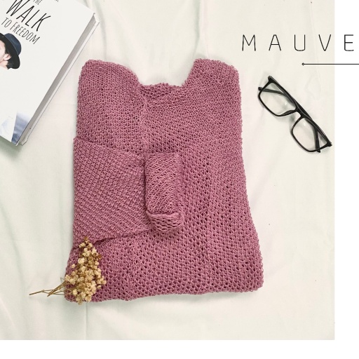 CARDIGAN RAJUT / BATWING KELELAWAR CARDIGAN / CARDIGAN BIG SIZE(PREMIUM)-MAUVE