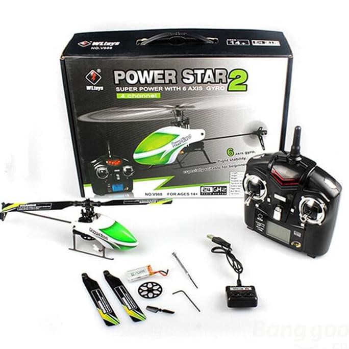WLtoys V988 Power Star 2 4CH 6 Axis Gyro Flybarless Helicopter RTF