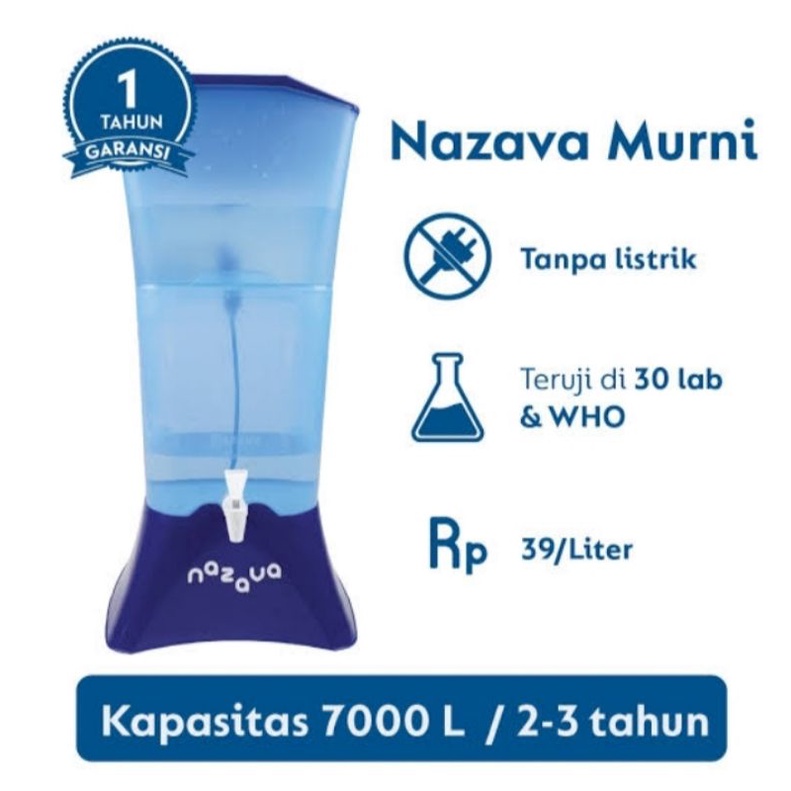 Nazava Riam Murni Water Purifier - Filter Air Minum 32 Liter Kapasitas Dingin