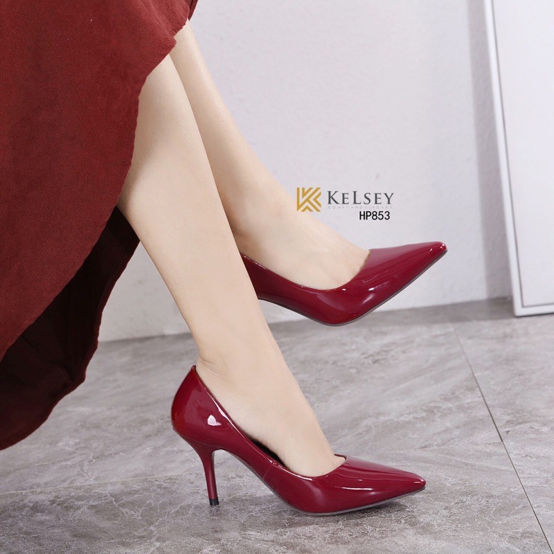 (GRATIS ALAS KAKI) NICOLE SEPATU HIGH HEELS GLOSSY 7,5CM  KELSEY HP853 SEPATU HEELS WANITA