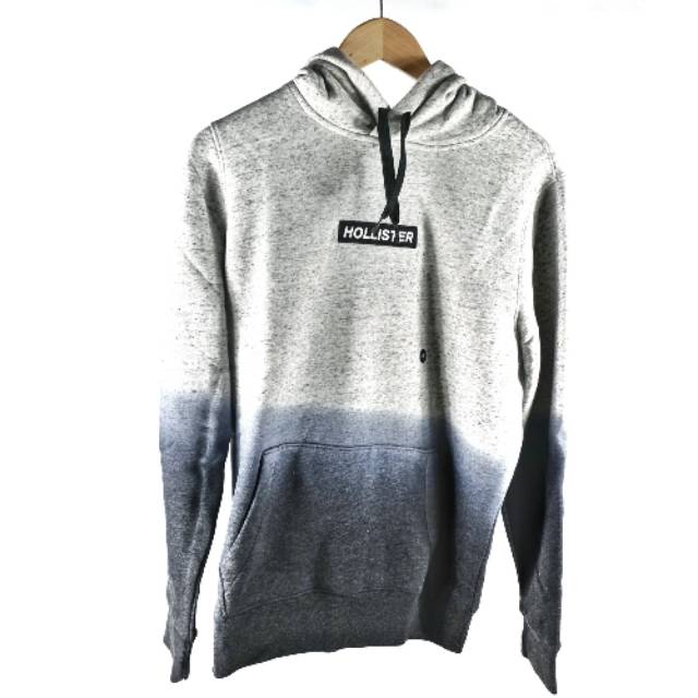 Jaket Hollister Centerbox Logo Pullover Hoodie Heather Grey Original