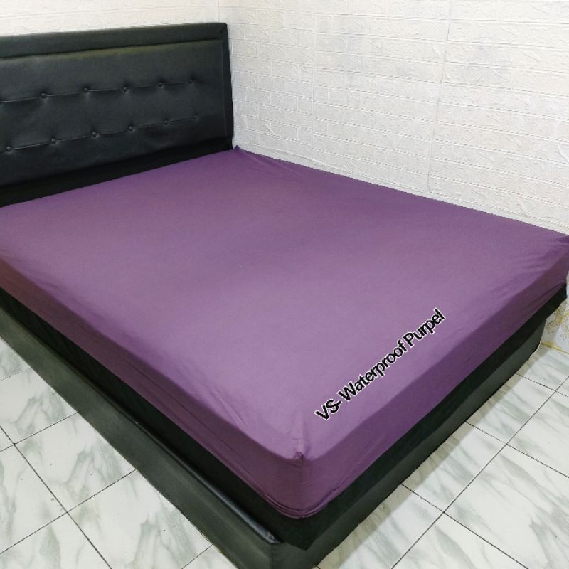 Sprei Waterproof polos anti air/ompol 120x200 160x200 180x200 200x200-WP Dark Purple