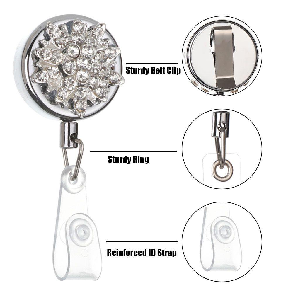 TOP 1pc Badge Holder Perlengkapan Kantor Unisex Klip ID Kartu Nama Alat Tulis Lanyard Pola Mutiara