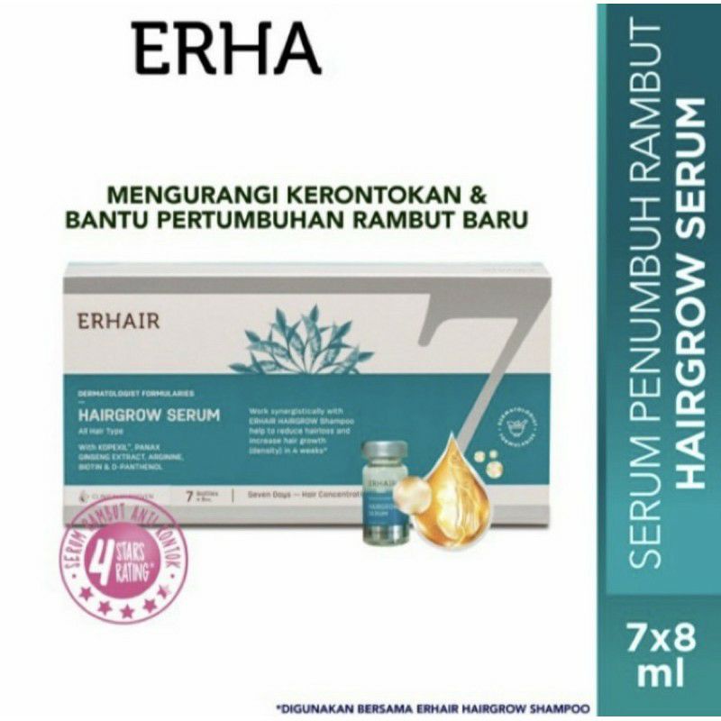 erha hairgrow serum perawatan rambut rontok 7 x 8ml