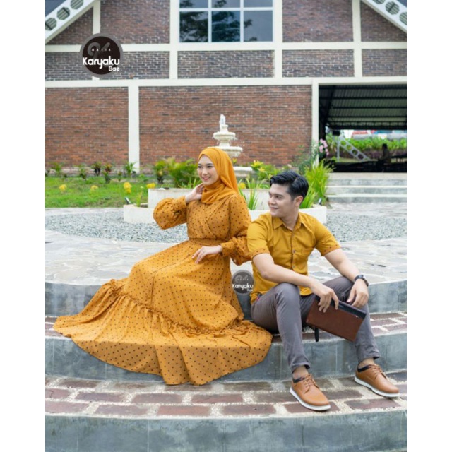 BATIK COUPLE TERBARU 2021 sania ruffle ori ndoro jowi dnt gamis batik batik couple baju batik