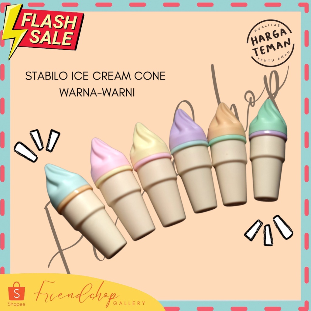 

HIGHLIGHTER MODEL ICE CREAM CONE WARNA-WARNI ISI 6