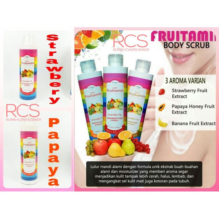 Jual [LULUR / BODY SCRUB] FRUITAMIN / FRUTAMIN ~ BPOM ~ MEMUTIHKAN KULIT