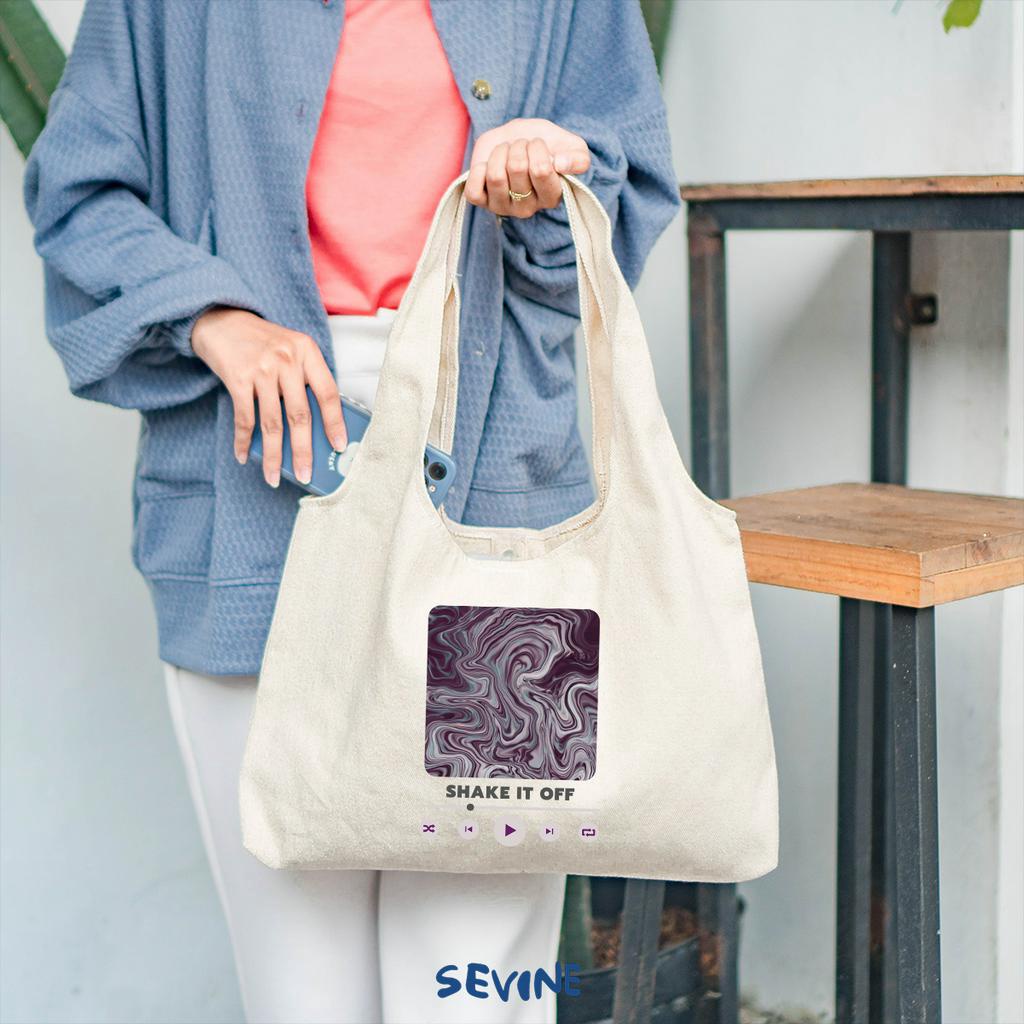 Sevine Tote Bag Kanvas Bonnie Tas Aesthetic Wanita Kuliah Fashion Laptop Sekolah Totebag Vintage Series - XJ