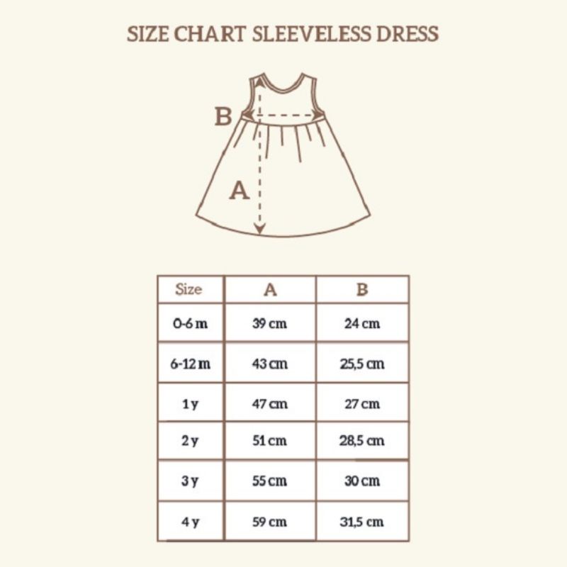 little Palmerhaus Sleeveless Dress 0-12 bulan/ Dress Anak