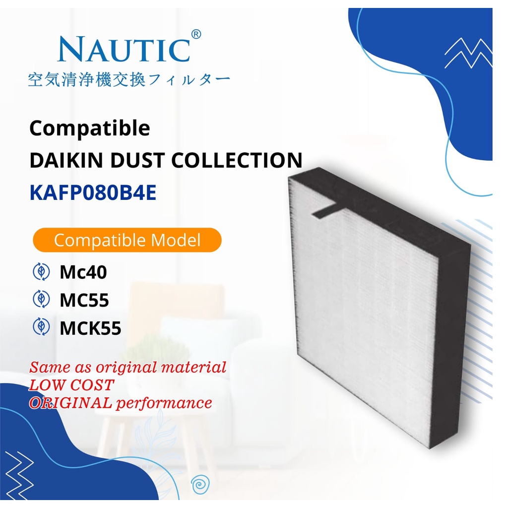 HEPA FILTER Daikin Air Purifier MC40 MC55 MCK55 KAFP080B4E / Daikin Air Purifier MC55UVM6 MCK55TVM6 MC40UVM6 Replacement Filter