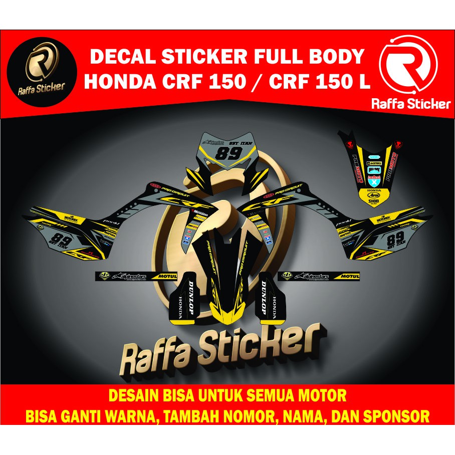 dekal crf stiker motor crf stiker crf 150 l decal motor crf stiker motor crf 150