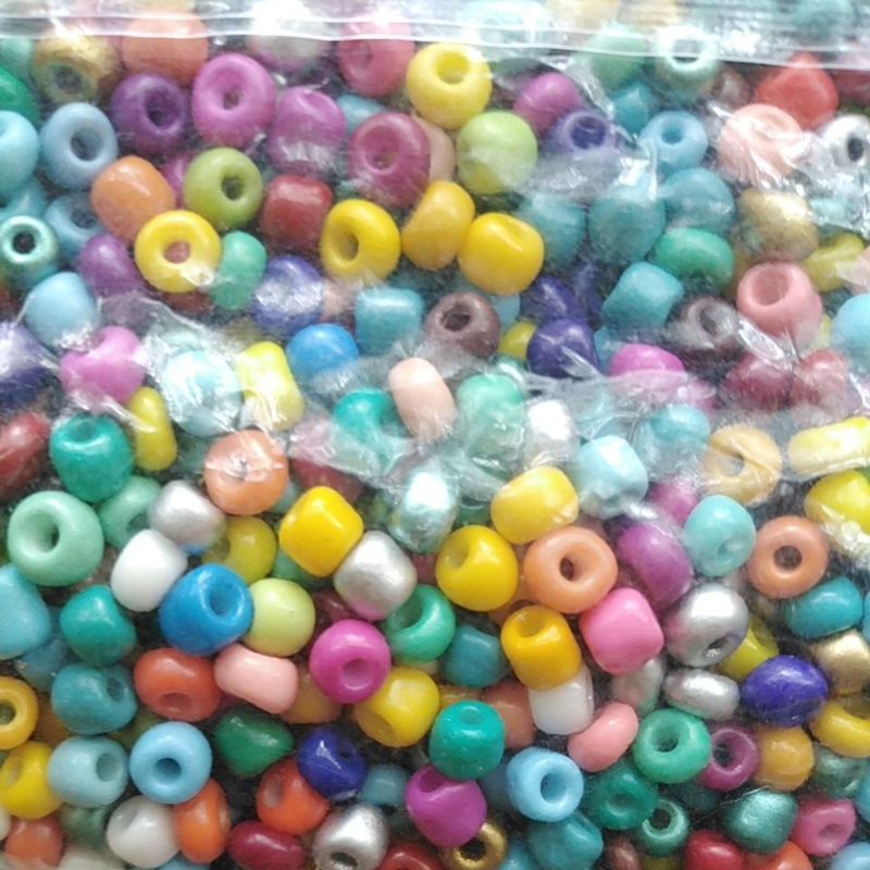 Manik Mote pasir glass bead 6/o 50 gr