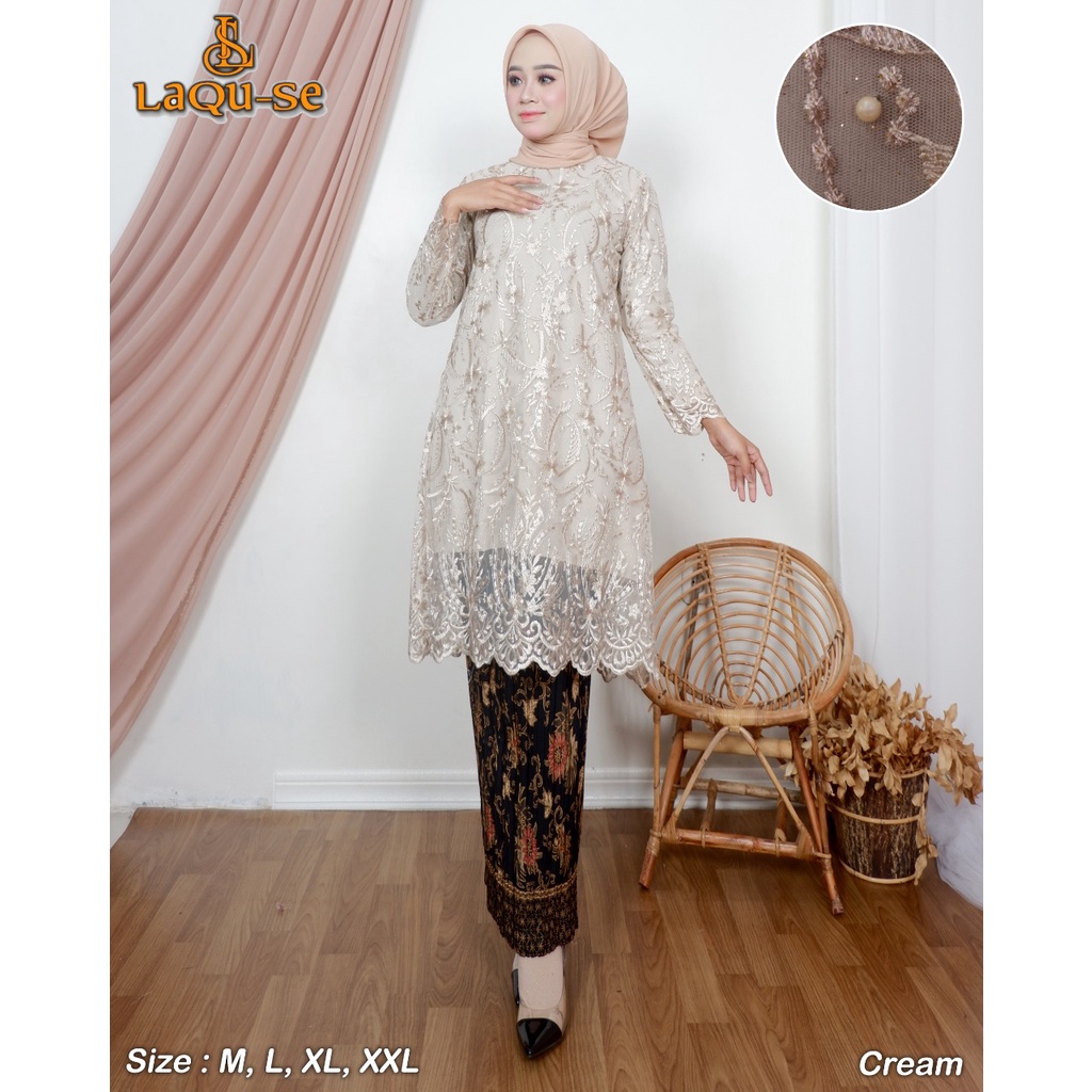 Pakaian Setelan Kebaya Tunik Brukat Premium Model Modern Kekinian Terlaris By Laquse_kebaya2