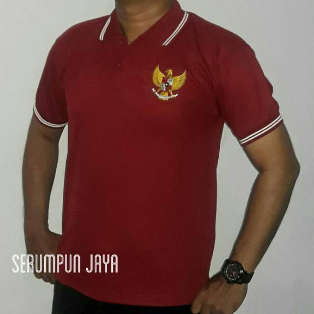 KAOS GARUDA - KAOS POLO GARUDA - POLO GARUDA MAROON - KAOS GARUDA BORDIR - KAOS PRIA - POLO PRIA