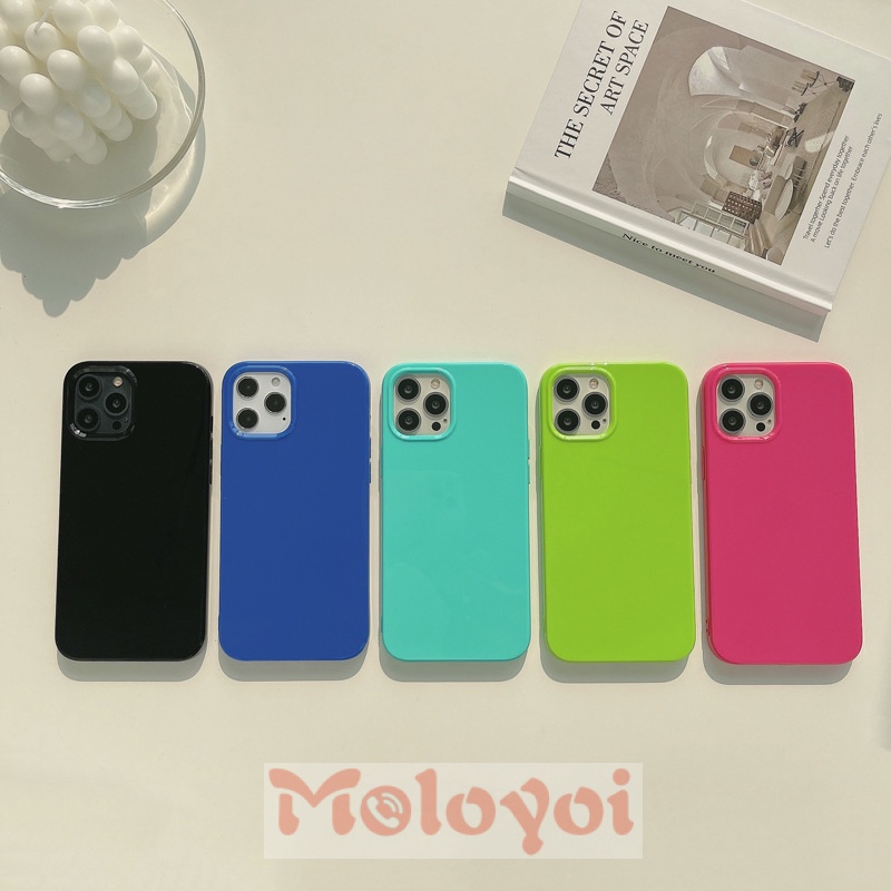 Soft Case Bahan Silikon Tpu Warna Macaron Fluorescent Untuk Iphone 11 12 Pro Max Xr 7 8 Plus X Xs Max Se 2020