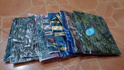 Hem Batik Motif Biru Hijau Tosca Batik Pekalongan Jawa Pria Murah Laris