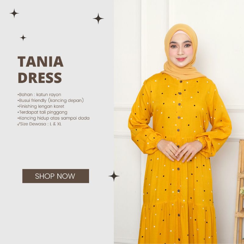 TERMURAHH!!! HOMEY DRESS GAMIS DEWASA MOTIF POLKA TANIA BAHAN KATUN RAYON PREMIUM NYAMAN DIPAKAI | BISA COD