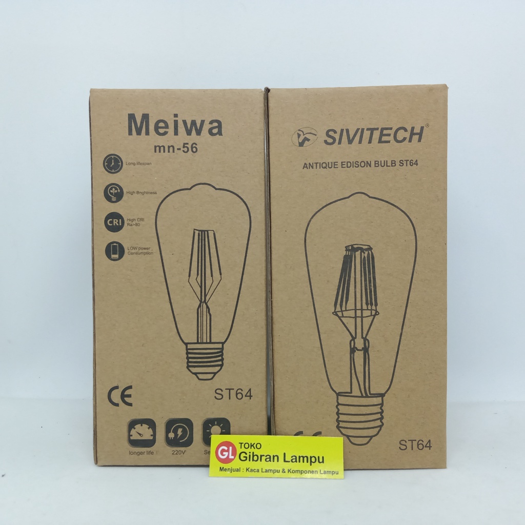 Lampu LED Filamen - Vintage Filament LED Edison - Lampu Outdoor Cafe Kuning ST64