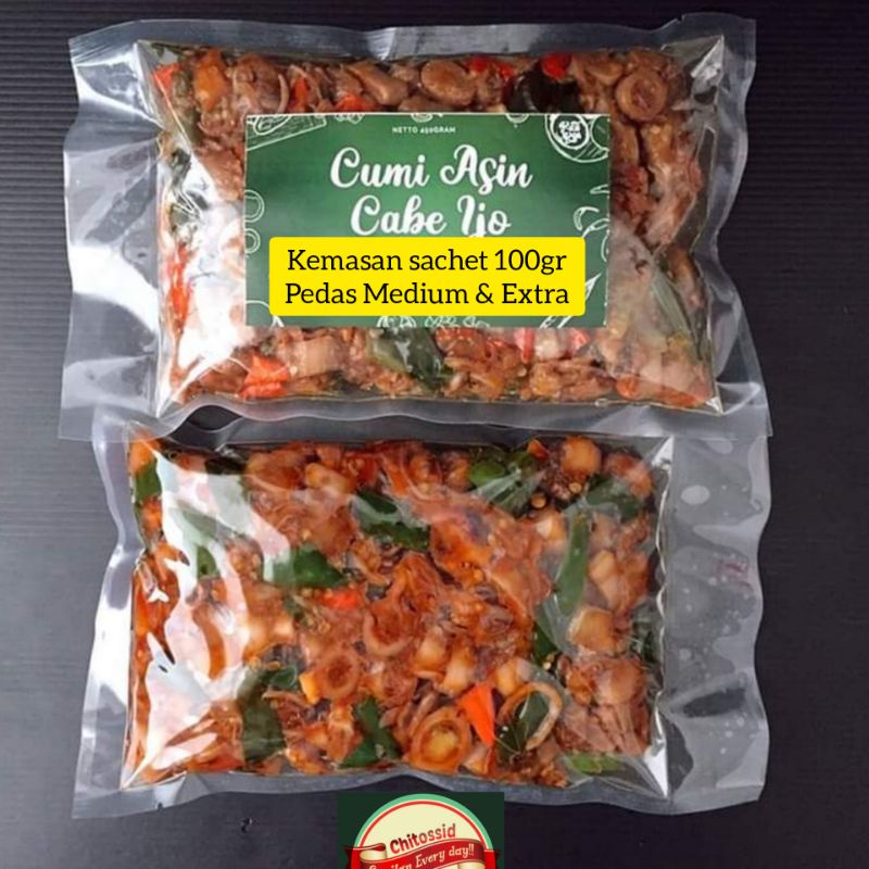 

Tumis Cumi Asin Cabe Ijo Medium dan Extra Hot!
