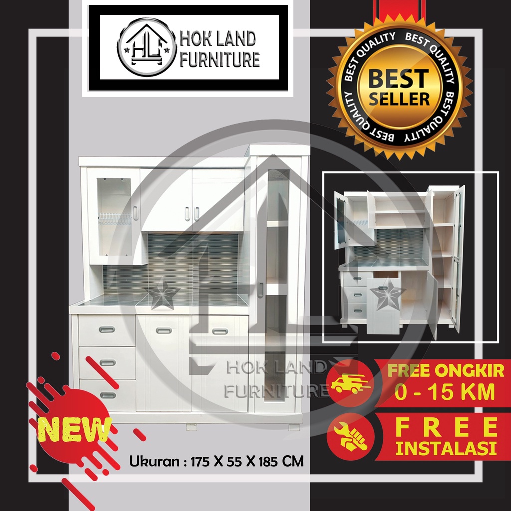 Lemari sayur 4 pintu lemari rak piring dapur minimalis / Lemari Sayur 4 Pintu Kayu Multiplek / LS61