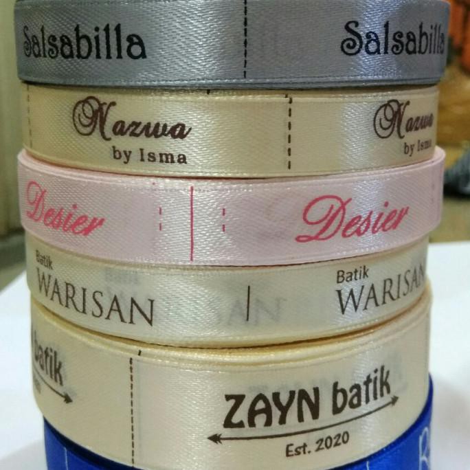 

[[BISA COD]] Label baju, hijab, tas, boks dll PITA SATIN (3-5hari jadi) - 1.3 cm