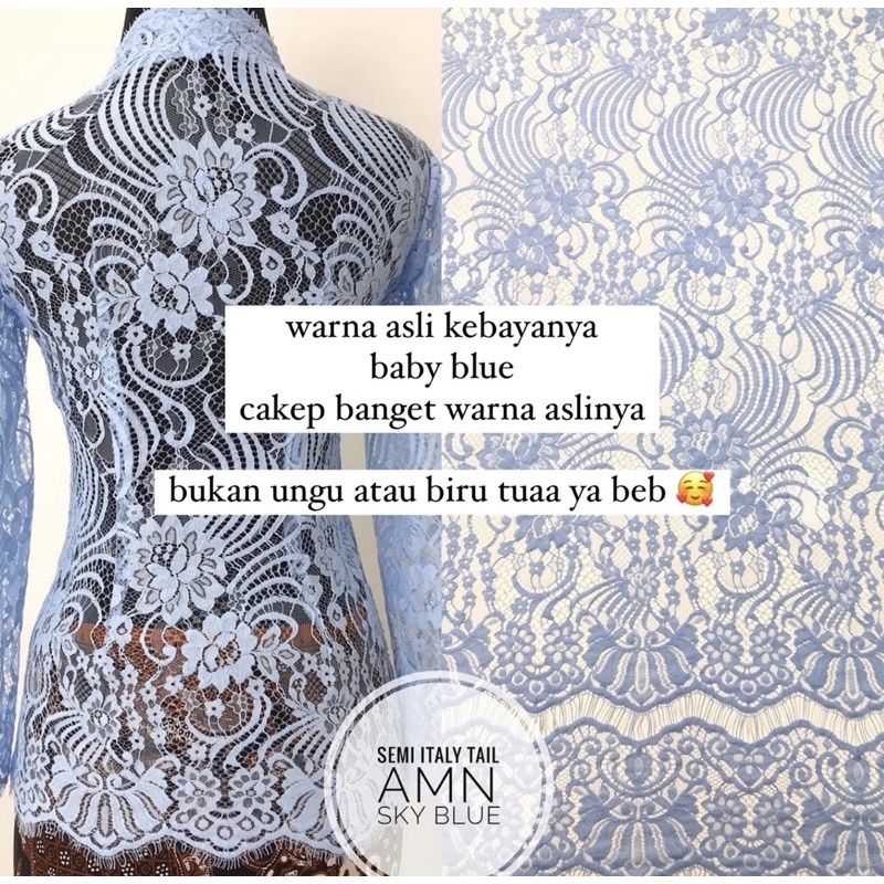 Set Kebaya Bali Kutubaru Semi Italy lengan Panjang kerut pundak