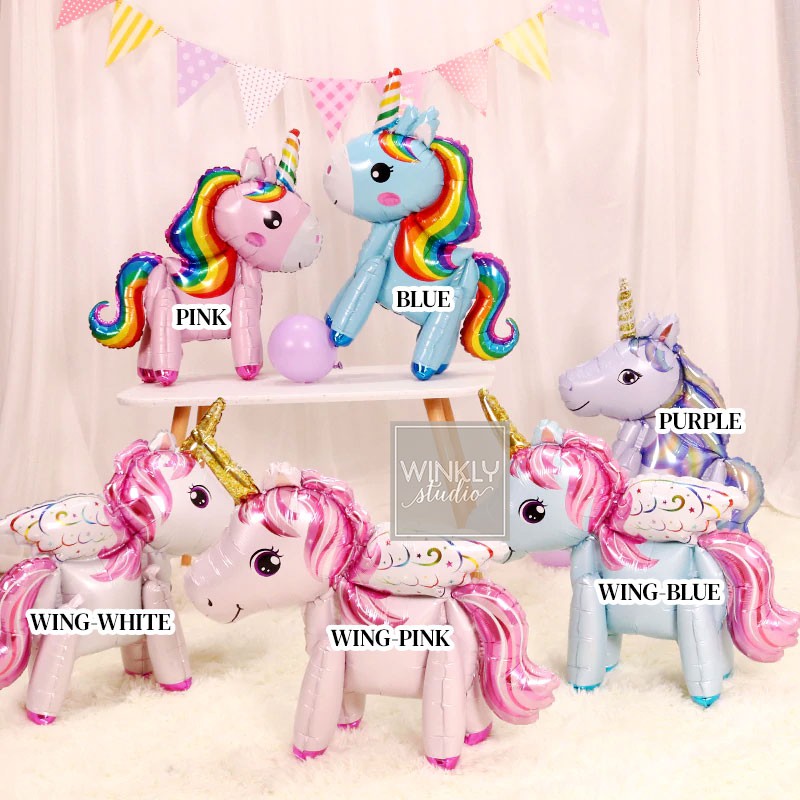 Balon Unicorn 3D Standing Balloon Unicorn / Balon Foil Kuda Pony