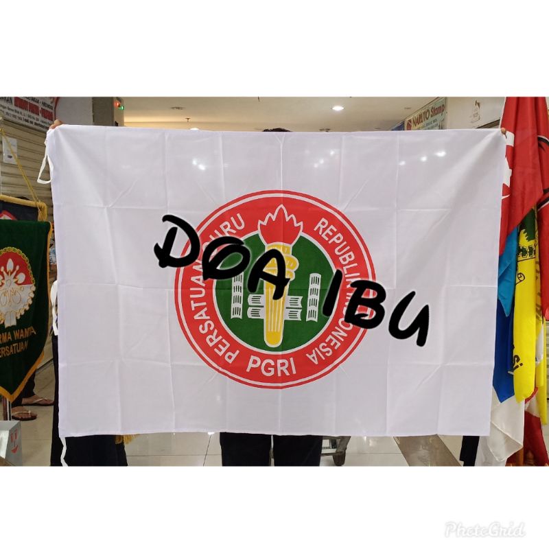 

best seller bendera logo bendera PGRI ukuran 90cm x 135cm ready stock